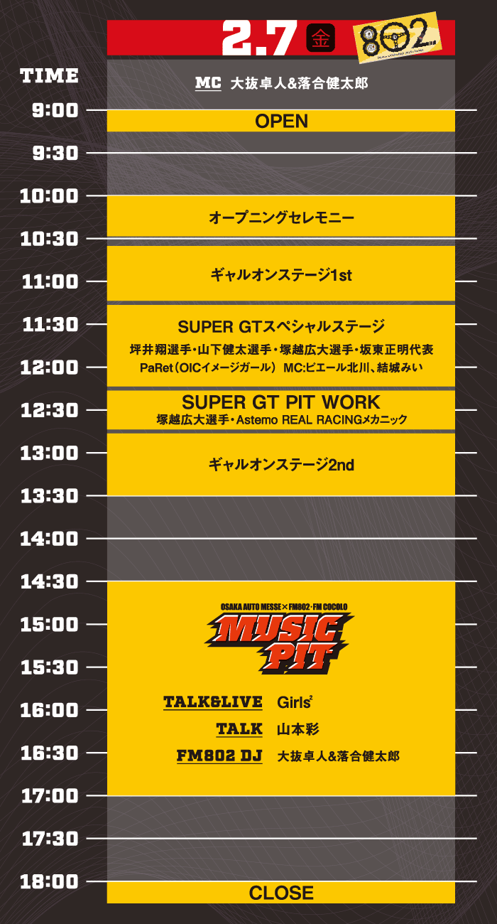 タイムスケジュール 2/7