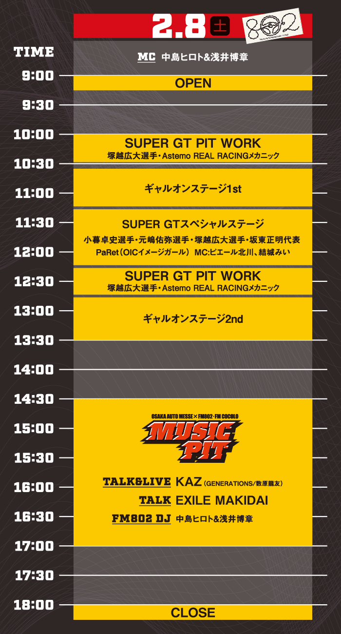 タイムスケジュール 2/8